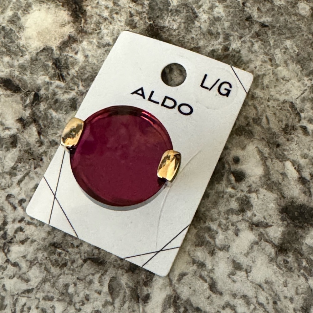 NWT Aldo Cocktail Rng Purple Pink Gold Round Statement - Picture 6 of 6